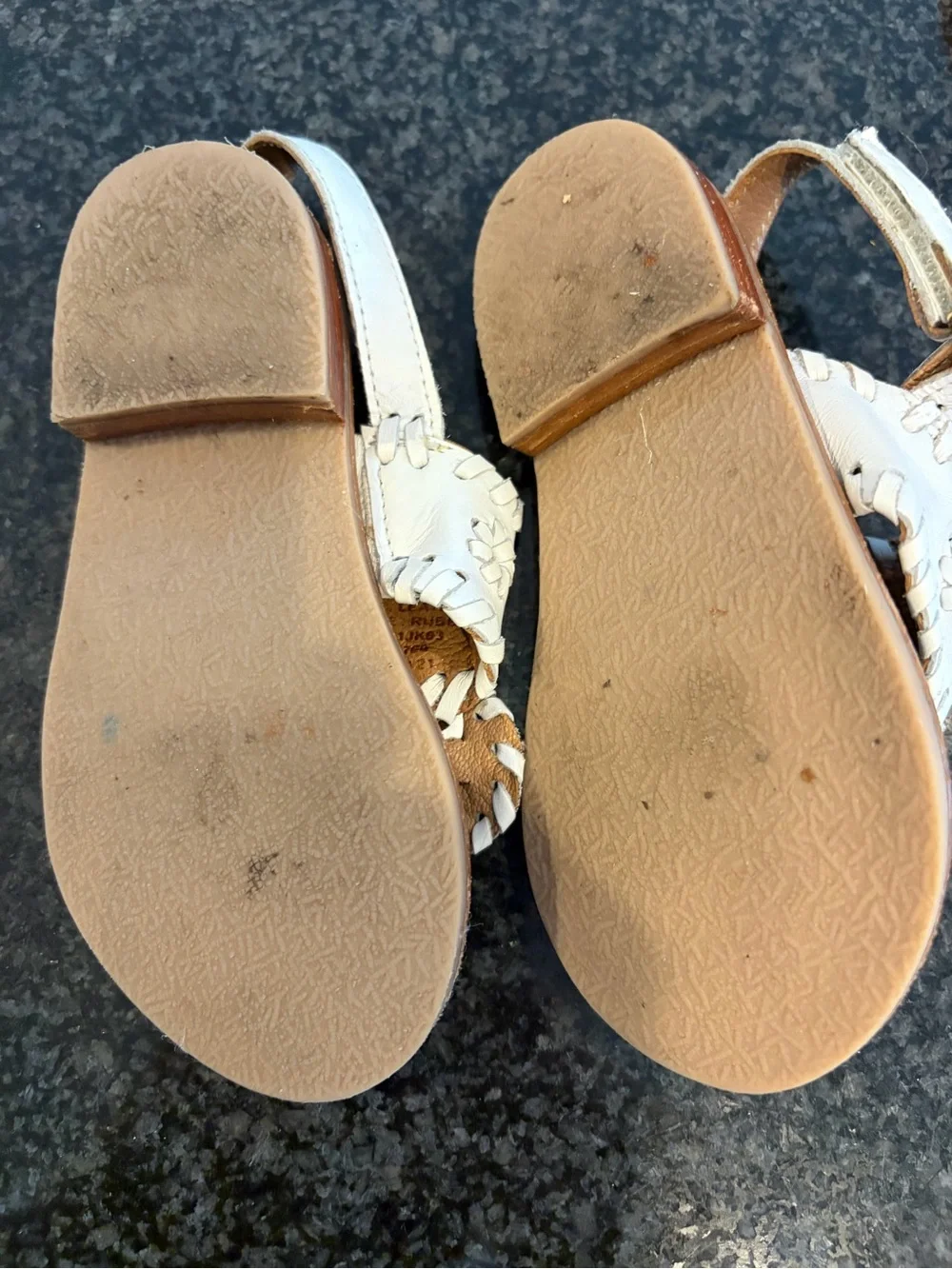 Jack Rogers Toddler White Leather Sandals